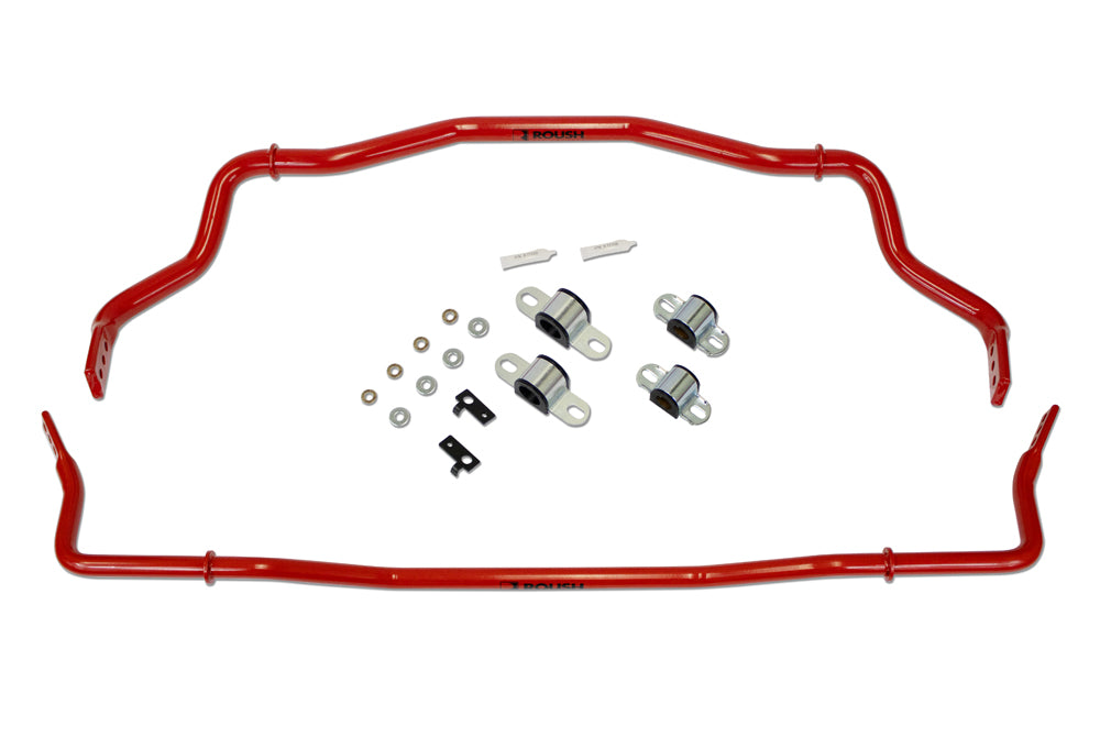 
                  
                    A sleek red suspension sway bar kit complete with durable brackets, bushings, and all necessary hardware showcased on a pristine white background.
                  
                